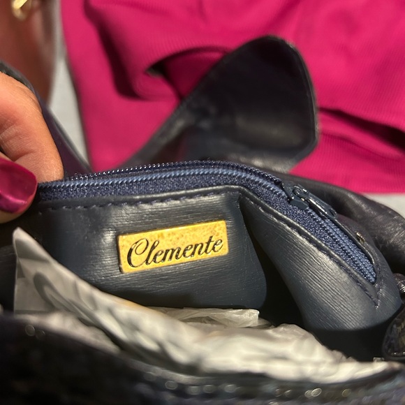 Elegant navy Textured Women's Shoulder Bag - Picture 7 of 7